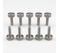PrecisionGeek Lot de 10 vis moletées M5 en acier inoxydable - Tête plate - 15 mm de longueur - AISI 303