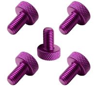 PrecisionGeek Lot de 5 vis moletées plates M5 x 10 mm - Aluminium violet