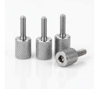 Precisiongeek Moleté Pouce vis acier inoxydable M4 x 12mm - clé à six pans creux dans la tête