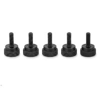 PrecisionGeek Moleté Pouce vis / Vis d'épaule Acier Noirci M5 x 10mm L-17mm Lot de 5