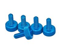 PrecisionGeek Vis à oreilles Aluminium M3 x 10mm Anodisé Bleu Lot de 5