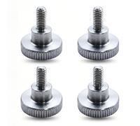 PrecisionGeek | Vis moletées inox AISI 303 M4 x 10 mm - DIN 464 | Tête Ø16 mm | Raccord manuel sans outil | Idéales pour mécanique, modélisme, électronique et bricolage - Lot de 4 - Fabriqué dans l’UE