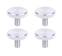 PrecisionGeek® Vis Moletées M6 x 10 mm Aluminium 7075 | Argent | Grande Tête Plate Ø20 mm | Vis à Main pour RC, PC, Imprimante 3D, Boîtier | Lot de 4 | Made in EU
