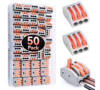 Preciva Connecteurs Electriques PCT-213 à 3 Voies, 4KV 32A | 50pcs pour Câbles Rigides/Souples 0.08-4mm², Réutilisables et Anti-Feu
