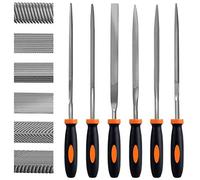 Preciva Ensemble de Limes à Aiguilles, 6 Pcs Mini Limes, Kit de Limes en Acier Carbone y Compris Plat, Pointu, Demi-ronde, Carrée, Ronde, Triangulaire, Convient pour Métal, Plastique(Mini Limes)