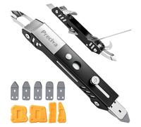 Preciva Kit Outil 10 en 1 pour Joint Silicone Salle de Bain | Grattoir en Inox pour Lisser Joint Silicone, Idéal pour Plaque de Cuisson, Fenêtres et Eviers, 5 Embouts + 4 Racloirs Inclus