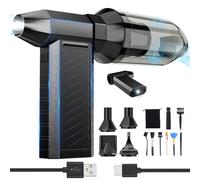 Preciva Nettoyeur à Air Comprime Électrique pour PC, Mini-souffleur Sans Fil Ultra-Puissant à 180000TR/Min, Éclairage LED, Aspirateur et Souffleur 2-En-1 Rechargeable 3 Vitesses pour Maison, Voiture