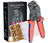 Preciva Pince à Sertir, 600 Terminals Sertissage Wire Crimpers Support 0.5-1.5mm2, Pinces Professionnelles Outil à Sertir (Rouge)