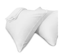 Precoco Lot de 4 taies d'oreiller 100 % coton avec fermeture éclair dissimulée | Housses de coussin décoratives rafraîchissantes de qualité supérieure avec 600 fils au pouce carré, douces et lisses,