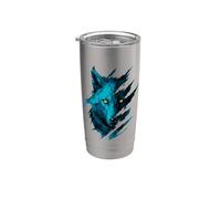 Predator Wolf Wildlife Lover Animal Outdoor Graphic Gobelet isotherme en acier inoxydable double paroi