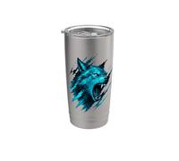 Predator Wolf Wildlife Lover Animal Outdoor Graphic Gobelet isotherme en acier inoxydable double paroi
