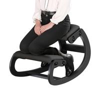 Predawn Siège Assis à Genoux, Siege Ergonomique, Chaise Ergonomique, Tabouret Ergonomique, Coussin en Bois et en Lin, Soulager Les Douleurs au Dos et au Cou et Améliorer la Posture (Noir)