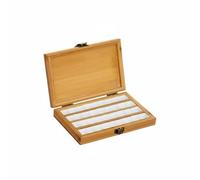 predolo Boîte Aquarelle Grain Visible Boîte Compartimentée Portable Coffret, Boîte En Bois De Bambou Avec 36 Compartiments Blancs