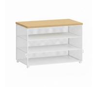 predolo Cloche à Aliments Anti-Nuisibles Grande Capacité Étagère de Rangement en Métallique Respirant pour Cuisine, Comptoir, White, 4 Layers