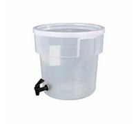 predolo Distributeur Jus Robinet Portable Fontaine Boisson Robinet Réservoir Jus Transparent pour Restaurateurs, Extérieur, Seau À Jus Rond En PP 15L Sans Base
