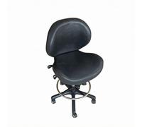 predolo Fauteuil Pivotant à roulettes Simili Cuir Chaise Coiffeuse Réglable Rembourrage Épais Mobilier, Noir, Chaise De Bureau Ergonomique avec Repose-Pieds