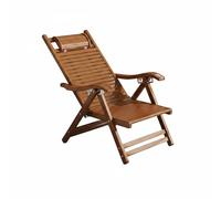 predolo Fauteuil Relax Pliant Bambou Chaise Longue Siège Inclinable Transat Construction Solide en Bambou et Métal Soutien Confortable pour Réduire la, Marron, Chaise Courte Classique
