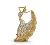 predolo Figurine Danseuse Raffinée Statue Danseuse Métallique Statuette Paon pour Collectionneurs, Salon, Étagère, Bureau, Vert-Bleu, Danseuse De Paon Vert-Bleu