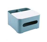predolo Organisateur bureau moderne, boîte rangement multifonction avec porte-stylo, distributeur mouchoirs pour salon, Bleu