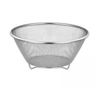 predolo Passoire INOX Fine avec Support Stable pour Égoutter Riz Fruits Légumes Pâtes Aliments Lavage Cuisson Panier Filtre Évier Ustensile Cuisine Pratique P, 4 pièces