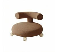 predolo Pouf à roulettes Bas Tabouret Roulant Mobile Tabouret avec Dossier pour Chambre d'enfant, Jaune, Étoile À Cinq Branches, Velours D Agneau, Roues en Nylon
