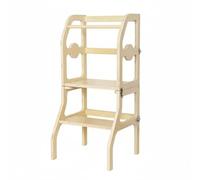 predolo Tour d'apprentissage Pliante Pliant Tour d'apprentissage Pliable Stable Tabouret Multifonction Enfant pour Enfants, Cuisine, Salle de Bain, Maison, Bois Naturel
