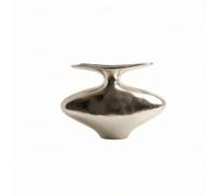 predolo Vase en Aluminium Morne Vase Décoratif en Métal Polyvalent Support Floral pour Console, 38 8.5 H28cm, Argent Galvanisé À Large Ouverture