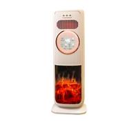 predolo Ventilateur sur pied chauffant à vitesses et modes réglables, ventilateur électrique refroidissement/chauffage pour chambre d'étudiant, Blanc