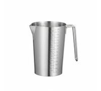predolo Verre Doseur en Acier Inoxydable, Pichet Mesureur Cuisine, Pot à Lait avec Graduations Gravées et Poignée, Jauge Liquide Graduée, pour Maison, 3 L, Sans Couvercle