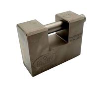 PREFER - Cadenas blindé pour rideau métallique 30x60x75 mm en acier cémenté - Sécurité anti-effraction avec cylindre en laiton et bouclier anti-perçage