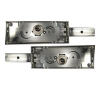 PREFER - Paire de serrures latérales pour amortisseur de clé perforée avec verrous prolongés + 25 mm. - Cylindre rond avec clé perforée - Protrusion de cylindre mm - 156 l x 55,4 h x 15,5 p mm