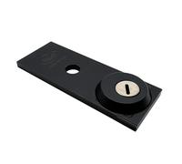 PREFER - Plaque de sécurité extérieure pour serrure basculante/garage, avec virole anti-perçage, peinte noire - 16 x 6 x 1,63 cm - 700 grammes