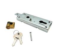 PREFER - Serrure à bascule/garage avec cylindre à profil européen, poignée en foule, entraxe 60 mm - Système de sécurité anti-effraction résistant pour portes extérieures de garage