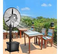 Preferspace - Ventilateur brumisateur oscillant d'extérieur, 3 vitesses de refroidissement, réservoir de 42 L - Ventilateur sur pied au style Art Déco pour jardins, terrasses et ateliers d'usine