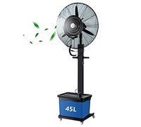 Preferspace - Ventilateur brumisateur oscillant sur pied pour l'extérieur, 3 vitesses, ventilateur rafraîchissant noir pour jardins, terrasses et plus encore - Réservoir grande capacité de 45 L