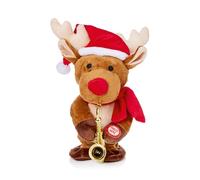 Premier Décorations - Renne dansant musical avec saxophone et bonnet de Père Noël - Fonctionne avec piles - 20 cm - Décoration de Noël - Idée cadeau pour Noël - Décoration de Noël fantaisie