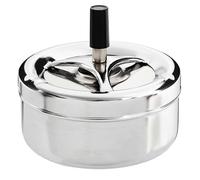 Premier Housewares 0305202 Cendrier Poussoir Grand Effet Chrome et Poignée en Noir