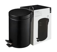 Premier Housewares 0506421 Poubelle à Pédale Godet Intérieur en Plastique Noir Mat 3 L
