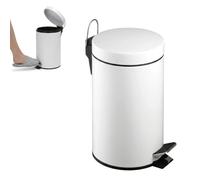 Premier Housewares 0506422 Poubelle à Pédale et Godet Intérieur en Plastique Blanc 3 L