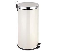 Premier Housewares 0506428 Poubelle à Pédale Acier Inoxydable Crème 30 L + Godet Intérieur Plastique
