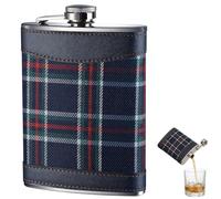 Premier Housewares 0508267 Flasque 8 Oz en Acier Inoxydable/Tartan Blue