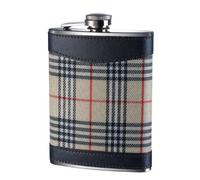 Premier Housewares 0508268 Flasque en Acier Inoxydable Tartan Crème 8 oz