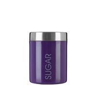 Premier Housewares 0508498 Boîte à Sucre en Émail Violet et Couvercle en Acier Inoxydable Satiné