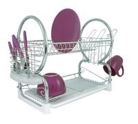 Premier Housewares 0509584 Egouttoir à Vaisselle de 2 Niveaux Plastique Blanc
