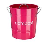 Premier Housewares 0510024 Bac à Compost avec Poignées et Godet Intérieur en Acier Galvanisé/Zinc/Plastique Fuchsia