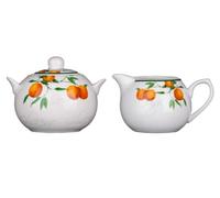 Premier Housewares 0722437 Ensemble Pot à Lait + Sucrier Orangeraie en Porcelaine