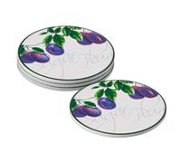Premier Housewares 0722462 Set de 4 Dessous de Verres Prunes en Porcelaine