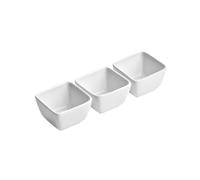 Premier Housewares 0722515 Set de 3 Plats de Service d'Entrée Carré Profond en Porcelaine Blanc