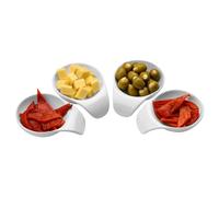 Premier Housewares 0722521 Set de 4 Plats de Service en Porcelaine Blanc