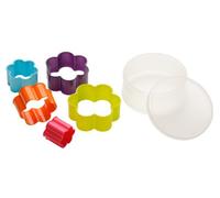 Premier Housewares 0806493 5 Emporte-Pièces Forme de Fleur Plastique Rose/Bleu/Vert Lime/Orange/Violet